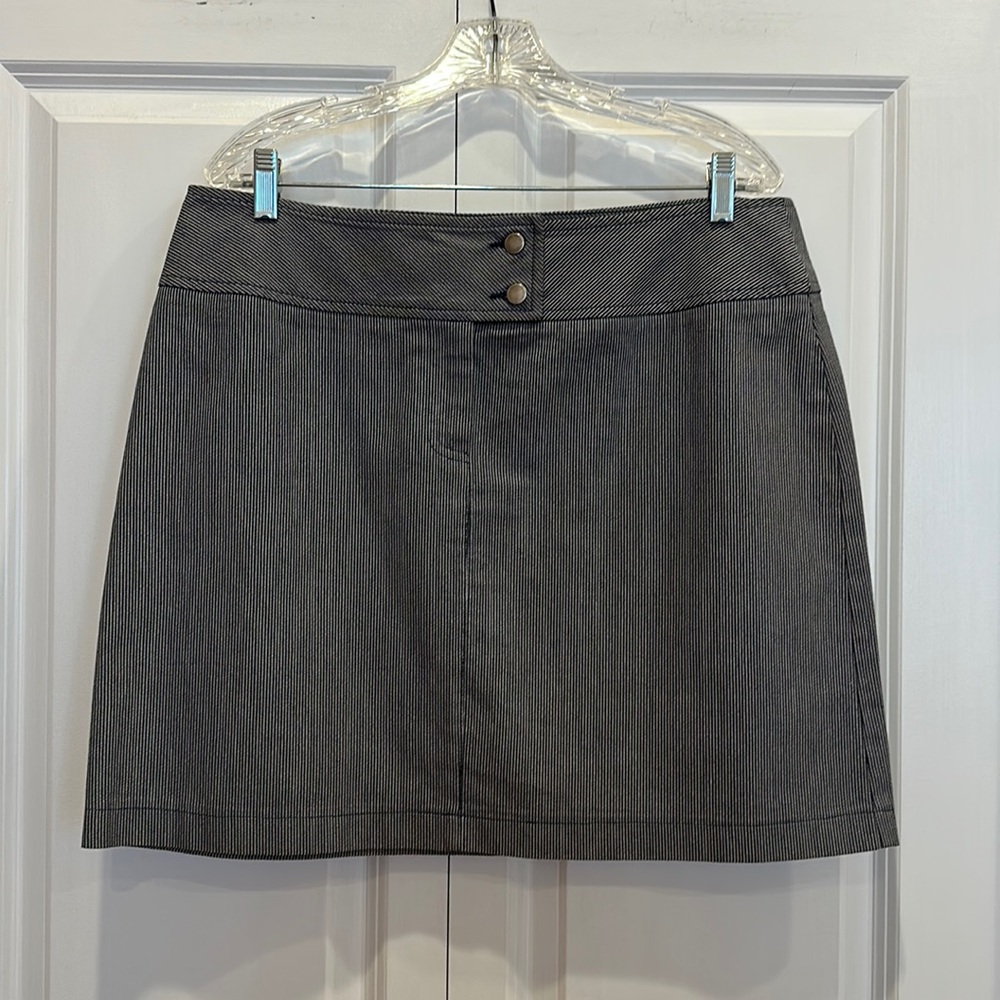 Kenar, size 14, blue and white striped skirt